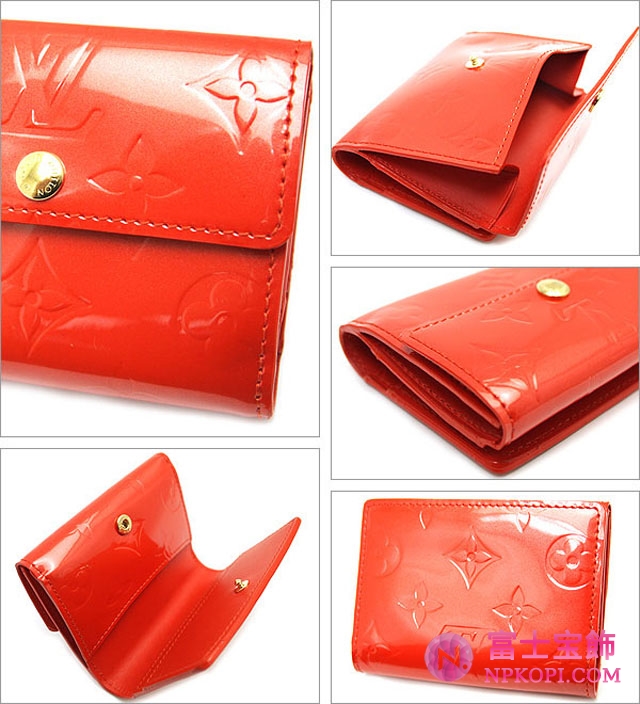 (LOUIS VUITTON)ルイヴィトン 偽物財布 モノグラムヴェルニ ラドロー コインケース オレンジサンセットM9363